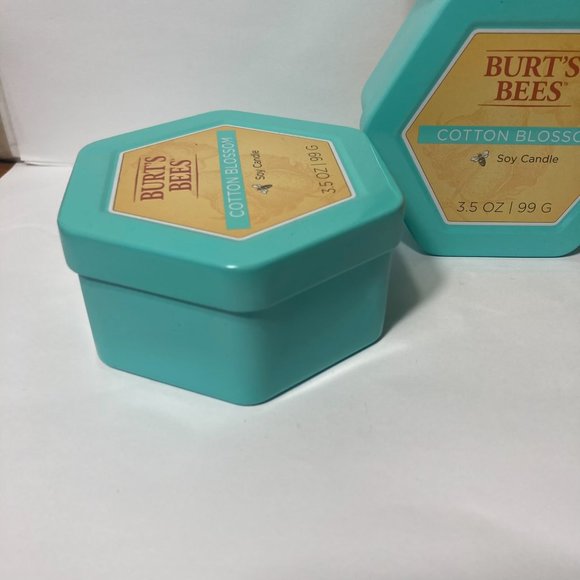 Burt's Bees Cotton Blossom 2 Wick Tin Soy Candle Set of 3 3.5oz DISCONTINUED - Picture 6 of 13